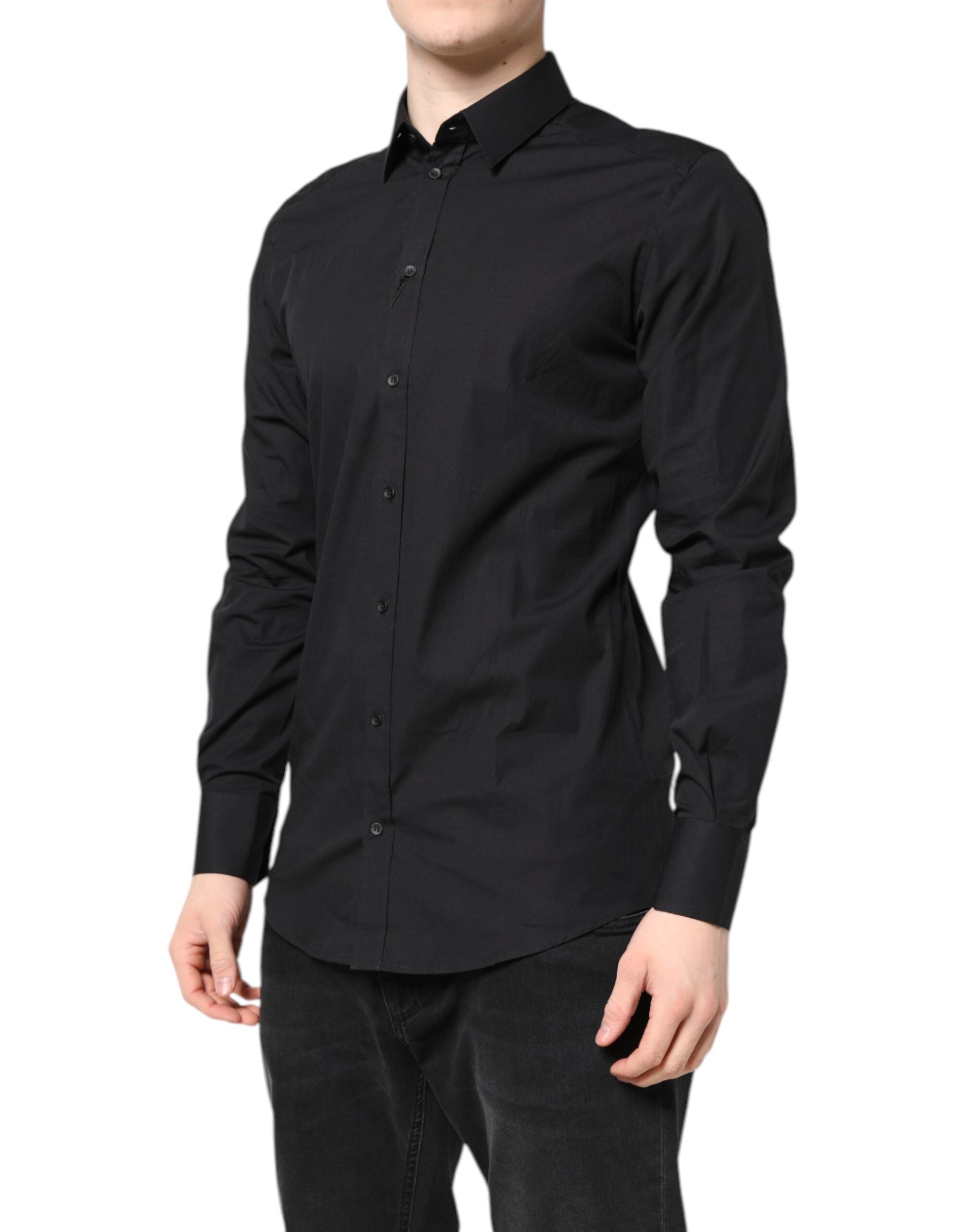 Dolce & Gabbana Black GOLD Cotton Shirt Formal Shirt